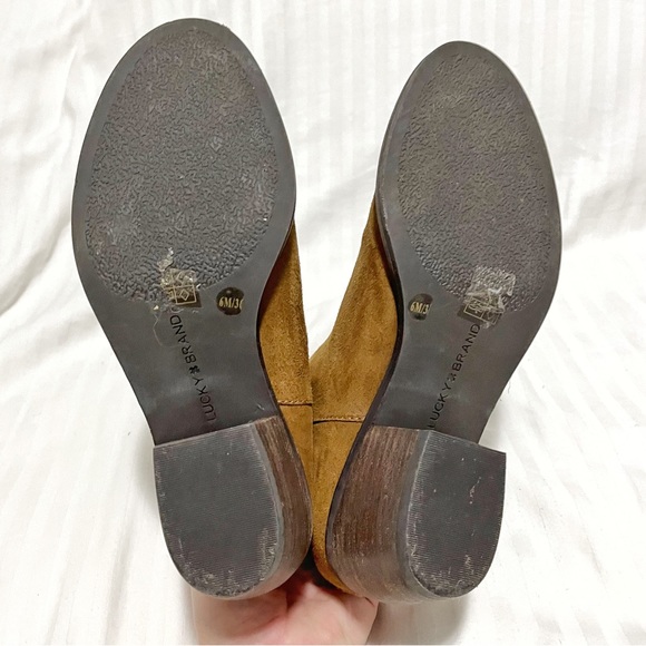 Lucky Brand Kaiya Suede Western Ankle Boot Brown size 6 - Picture 6 of 11